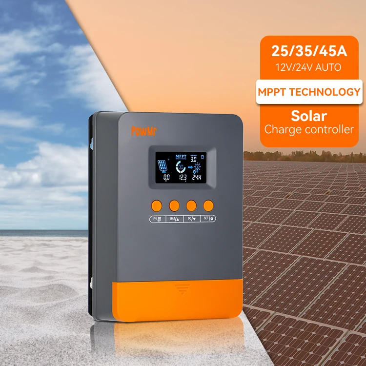PowMr High Efficiency 25A 35A 45A Solar Charge Controller 12V/24V AUTO MPPT Solar Battery Charger Controller