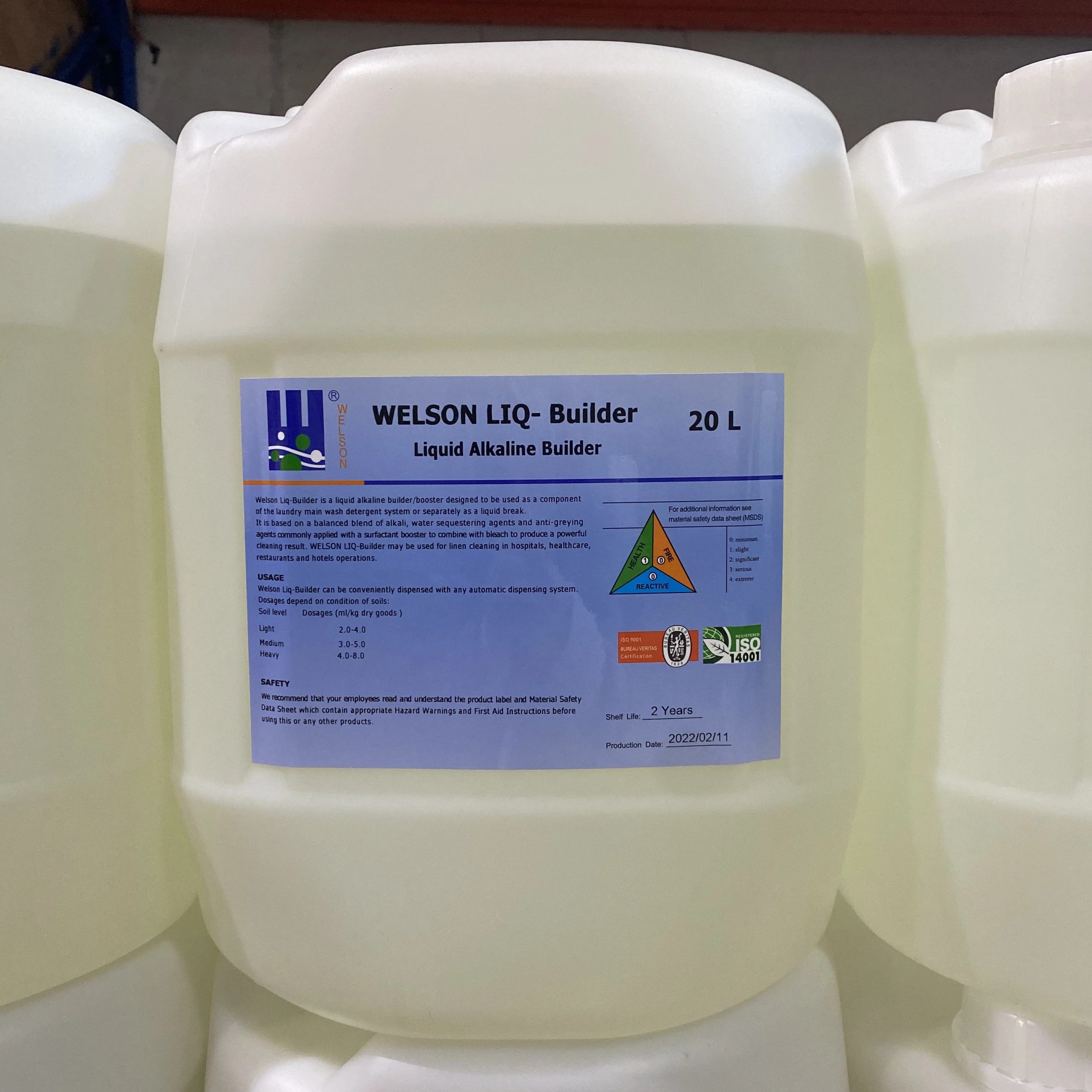 Concentrated laundry liquid alkaline builder commercial and Industrial application for hotel and hospital linen cleaning