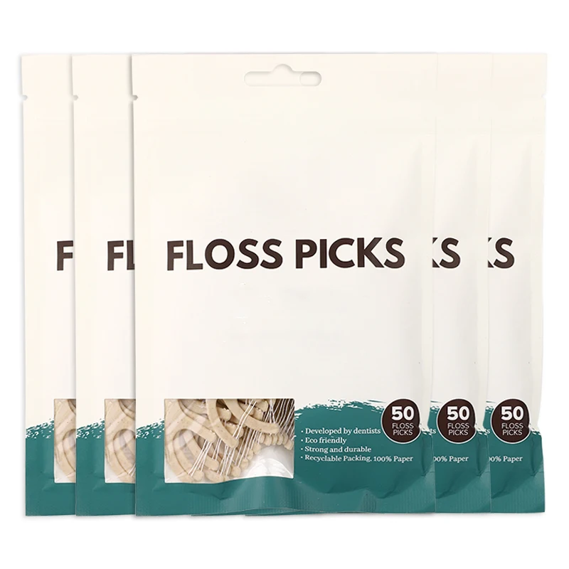 Private Label Biodegradable Toothpick Disposable Oral Bamboo Charcoal/wooden/wheat Straw/plastic Flosser Stick Dental Floss Pick