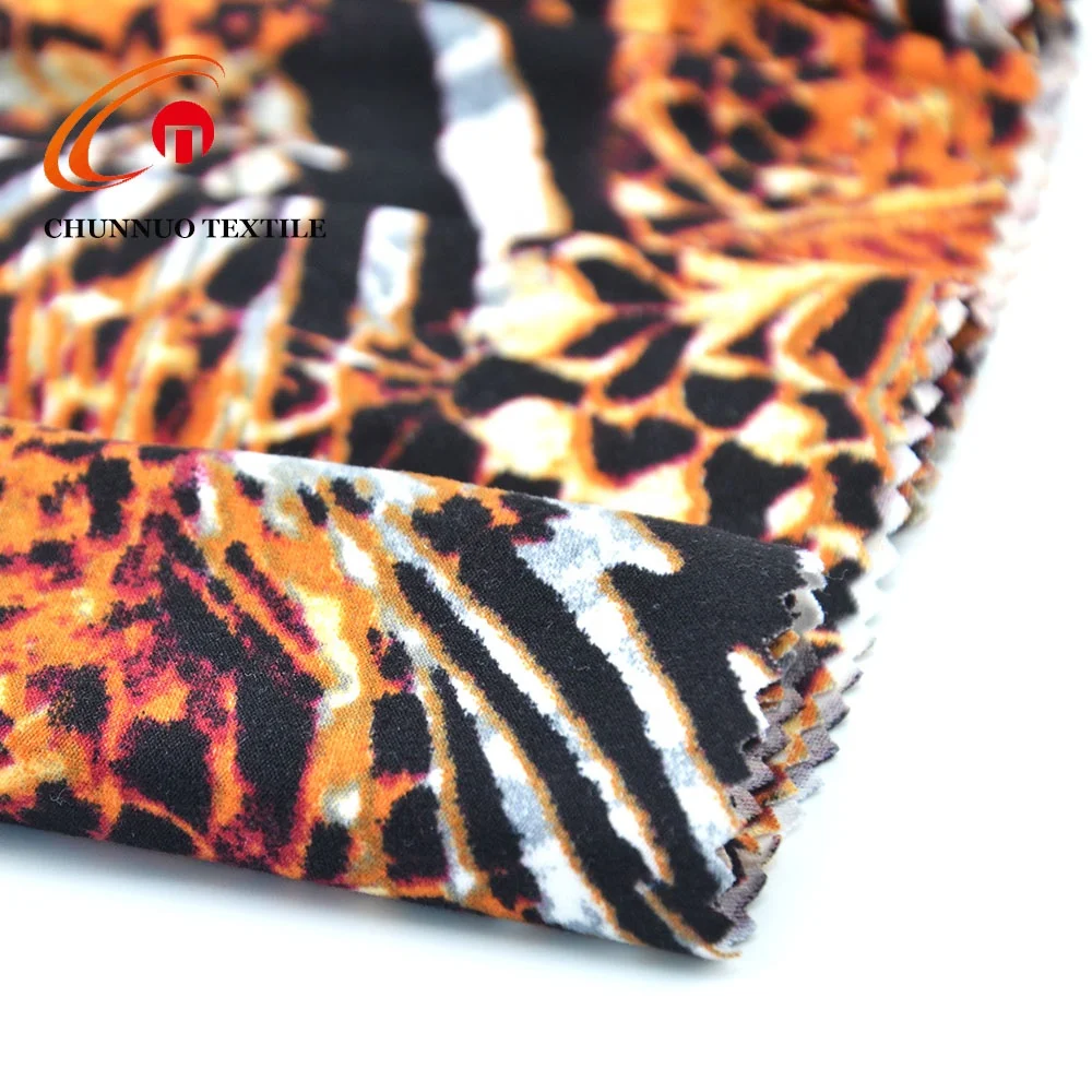 Chunnuo Textile Leopard Printing DTY Brushed Lycra Fabric