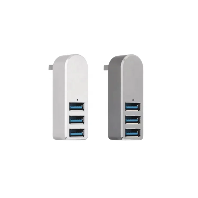 180 rotation 3 Port Aluminum Mini High Speed  usb 3.0 Hub adapter for Mac PC