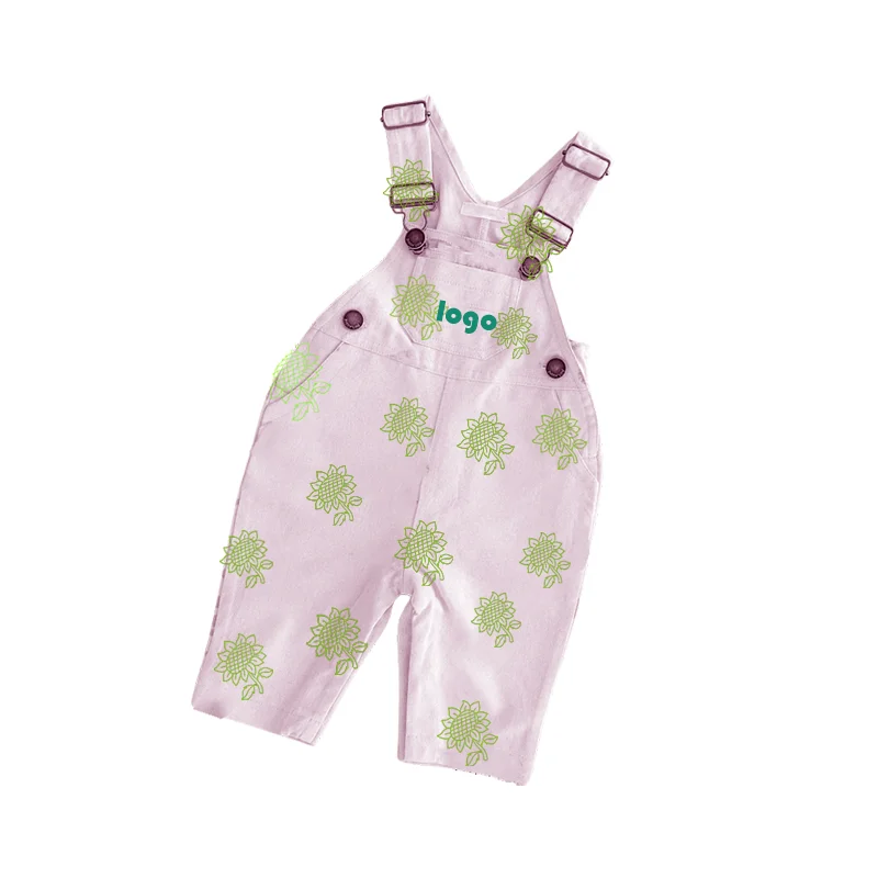 Kids Custom Puff Print Overall Loungewear One Piece Jumpsuits Manufacturer Suspenders Cotton Twill Romper Casual Overalls Boys