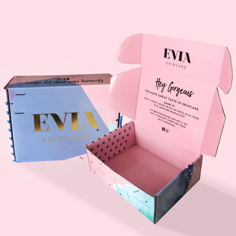 Wholesale Pink Packaging Mailer Paper Box Mailing Shipping Corrugated Cardboard Mailer Boxes Custom Logo
