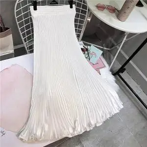 OEM Autumn Winter High End New Pleated Waisted A-line Multicolor Skirt for Women