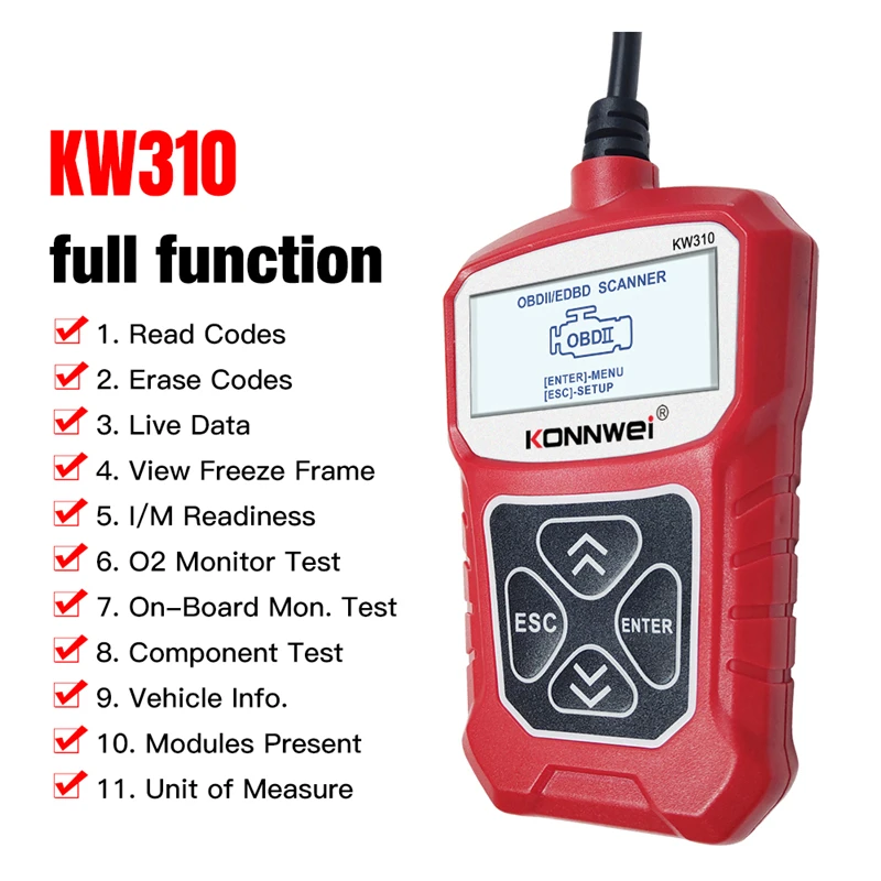 Hot Sale KW310 OBD2 Scanner Auto OBD 2 Car Scanner Diagnostic Tool Automatic Scanner Car Tools Russian Language Code Reader
