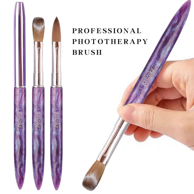hot sale metal handle kolinsky hair nail brush luxury package acrylic nail art brush