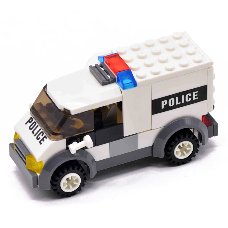 New City Police Patrol Car Model Figure Blocks Educational Construction Building Bricks Toys For Children Christmas Gift