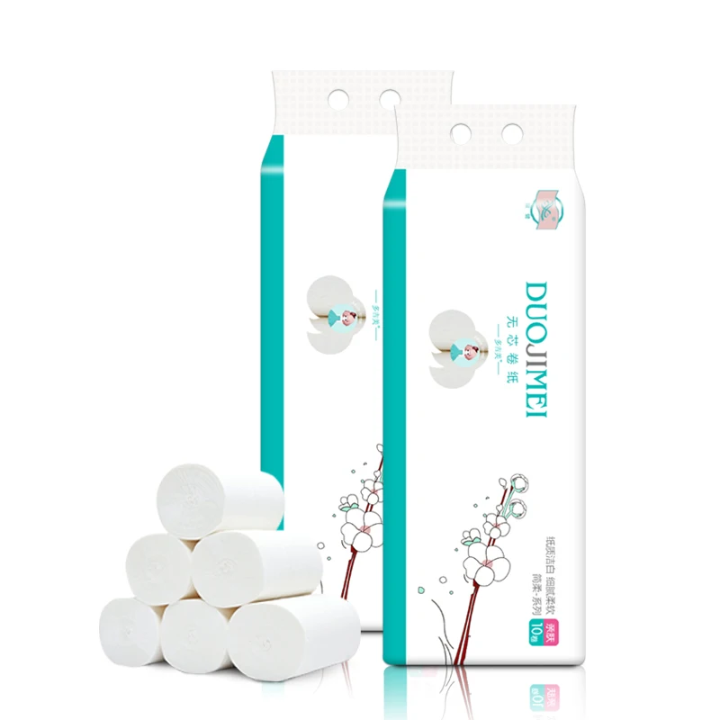 
Recycled Soft White Toilet Paper Coreless Rolls Top Standard Wholesale 