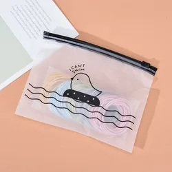 Zipper bag chicken semi-transparent storage hair rope hair band bag Environmentally pen bag manufacturers supply Environmentally