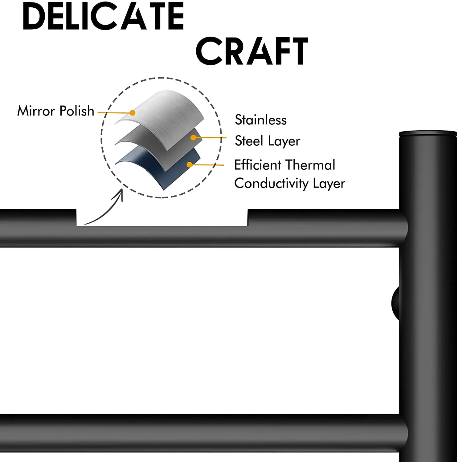 China Supplier Electric Heated Towel Rail Bathroom Dry Heater Towel Rack