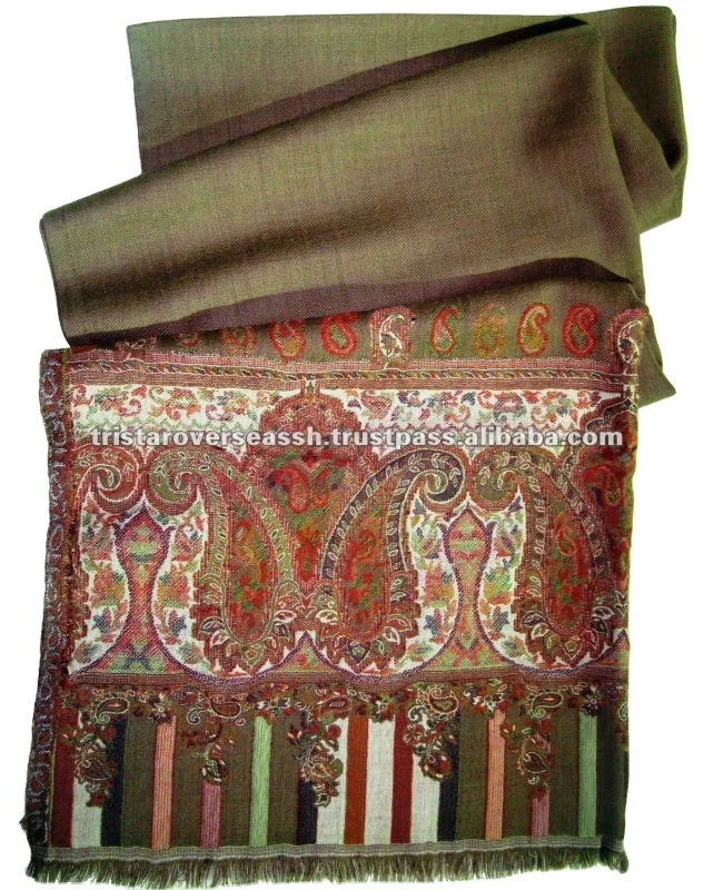 60/40 Silk wool Pashmina Shawl jacquard style silk shawls and scarfs jacquard pattern silk scarfs