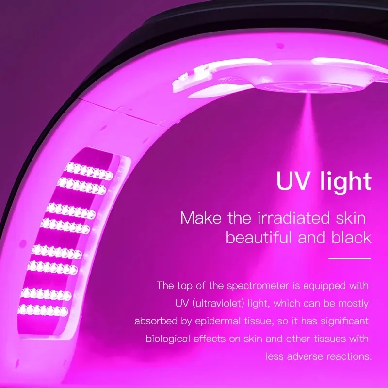 Facial Care Skin Rejuvenation Pdt Led Light Therapy Machine 7 Colors Spray Spectrometers