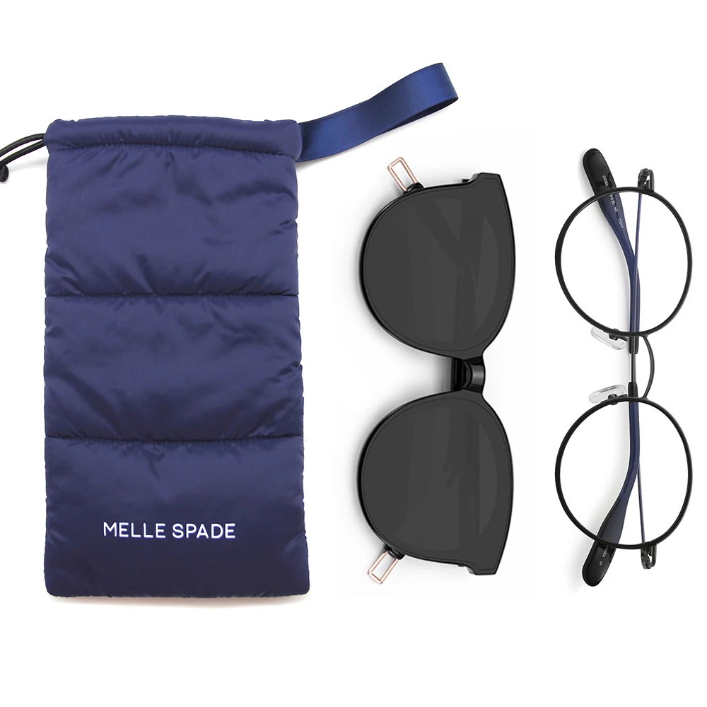 Eco-friendly 90 down feathers  custom logo phone bag drawstring sunglass pouch