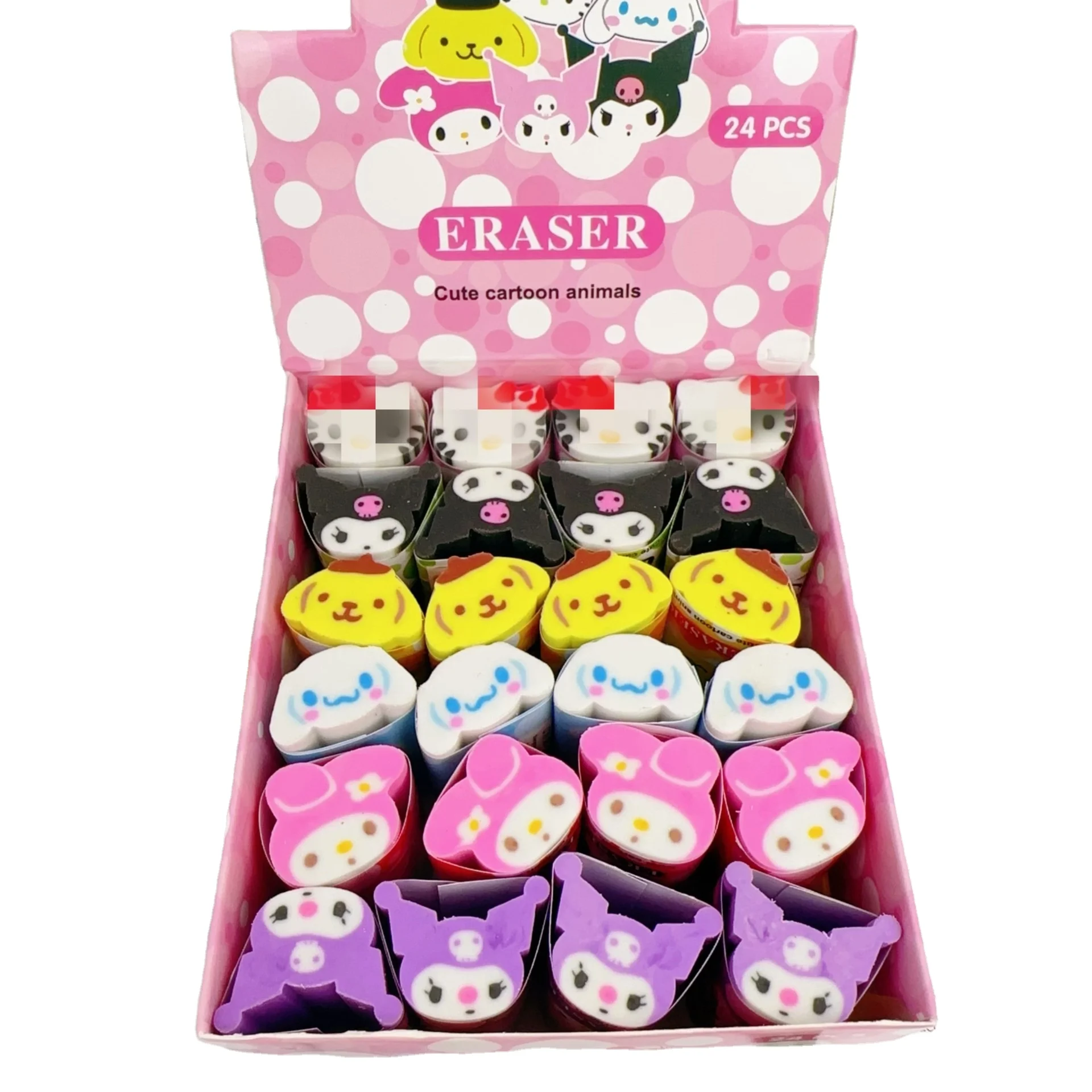 japanese-stationery school Stationery Melody Eraser Cute Long size Kuromi Eraser Cartoon anime KT long erasers for children