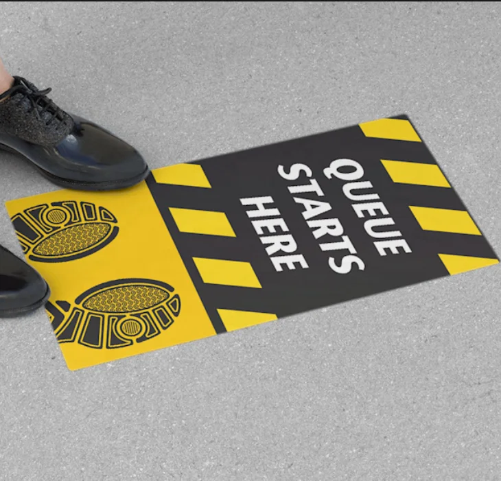 Solvent Printing Social Distancing Die Cut Decal Vinyl Floor Sticker For Decorative