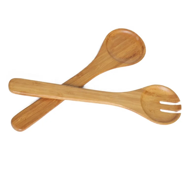 Natural Wood Salad Spoon Fork Wooden Utensils Large Spoons Salad Servers Cooking Kitchen Tools