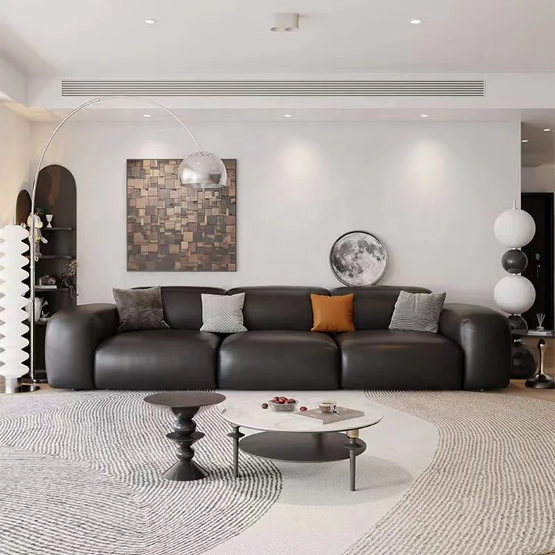 Italian leather sofas sectional button tufted style 7 10 seater luxury modern L shape couch sofa living room furniture