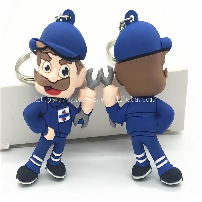 Fashion Epoxy Silicone 3D cute Alpaca key chain doll creative cartoon PVC doll leather bag pendant small Gift Lady