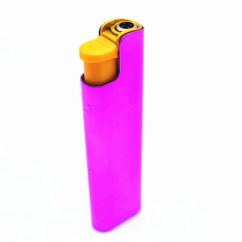 Chinese lighters leader enterprise wholesale F019 slim gas tank windproof cigarette metal disposable gas lighter