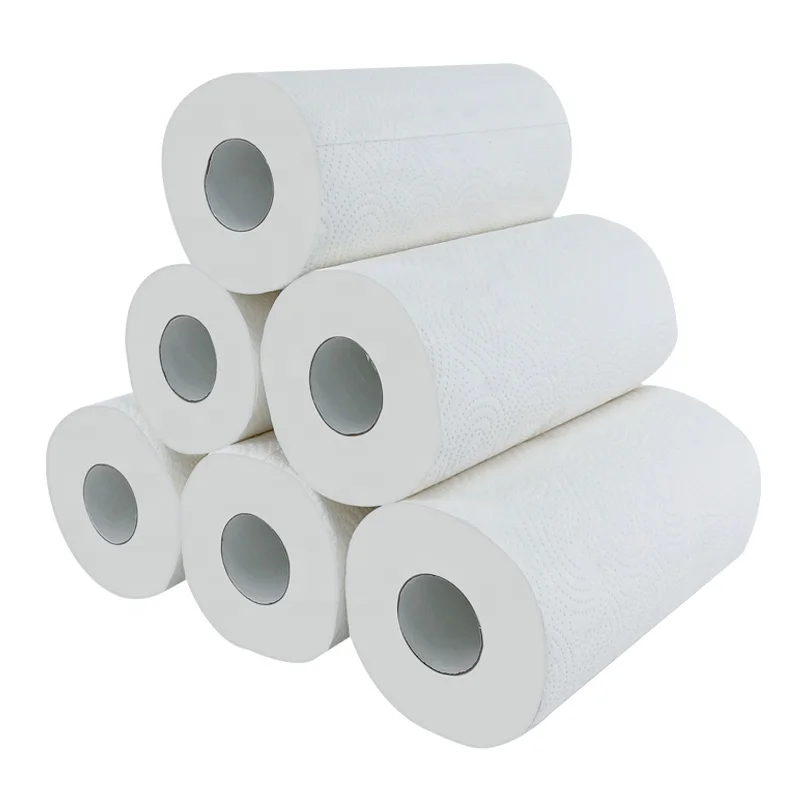 High Quality Wood Pulp Ultra Absorbent Disposable Home Use Kitchen Cleaning Paper Towel Roll 2ply
