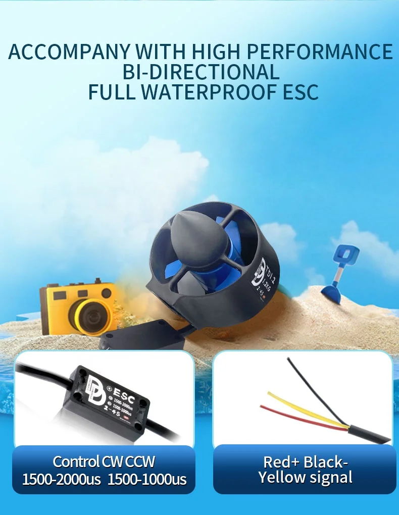 DD TD1.2 24V 350KV 3S-6S Rov Thruster 100M Robot Detects Underwater Thrusters 12 Volts BLDDC Brushless Motor