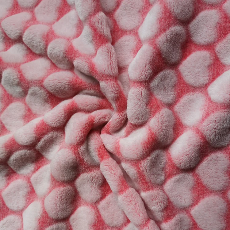 
Textiles 100% polyester jacquard back printed double-sided flannel fabric 