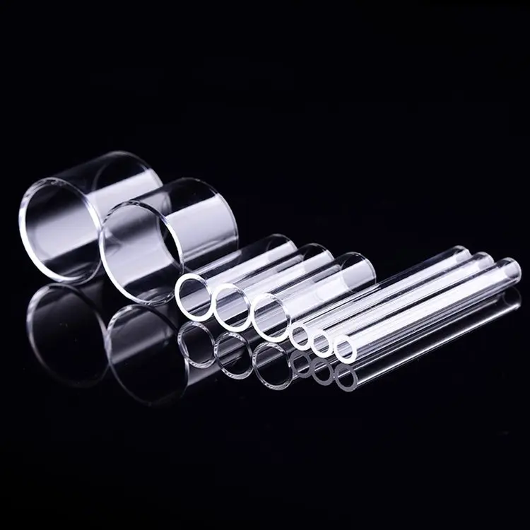 Custom Quartz Tube Pipes High Transparent  Temperature Resistant UV Lighting Optical Fused Clear Quartz Glass