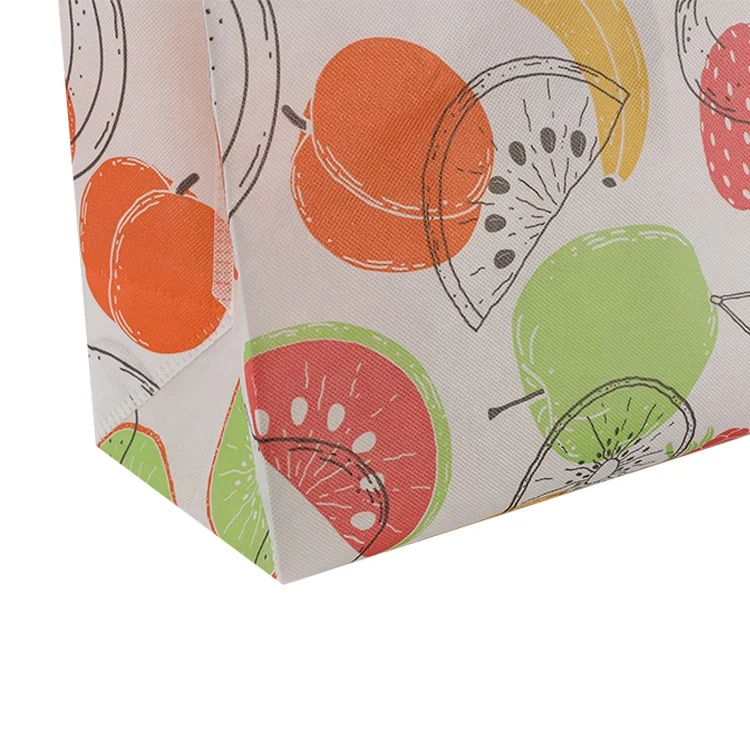 Eco-friendly PP Colorful Reusable Custom Non-woven Horizontal Folding Tote Shopping Bag