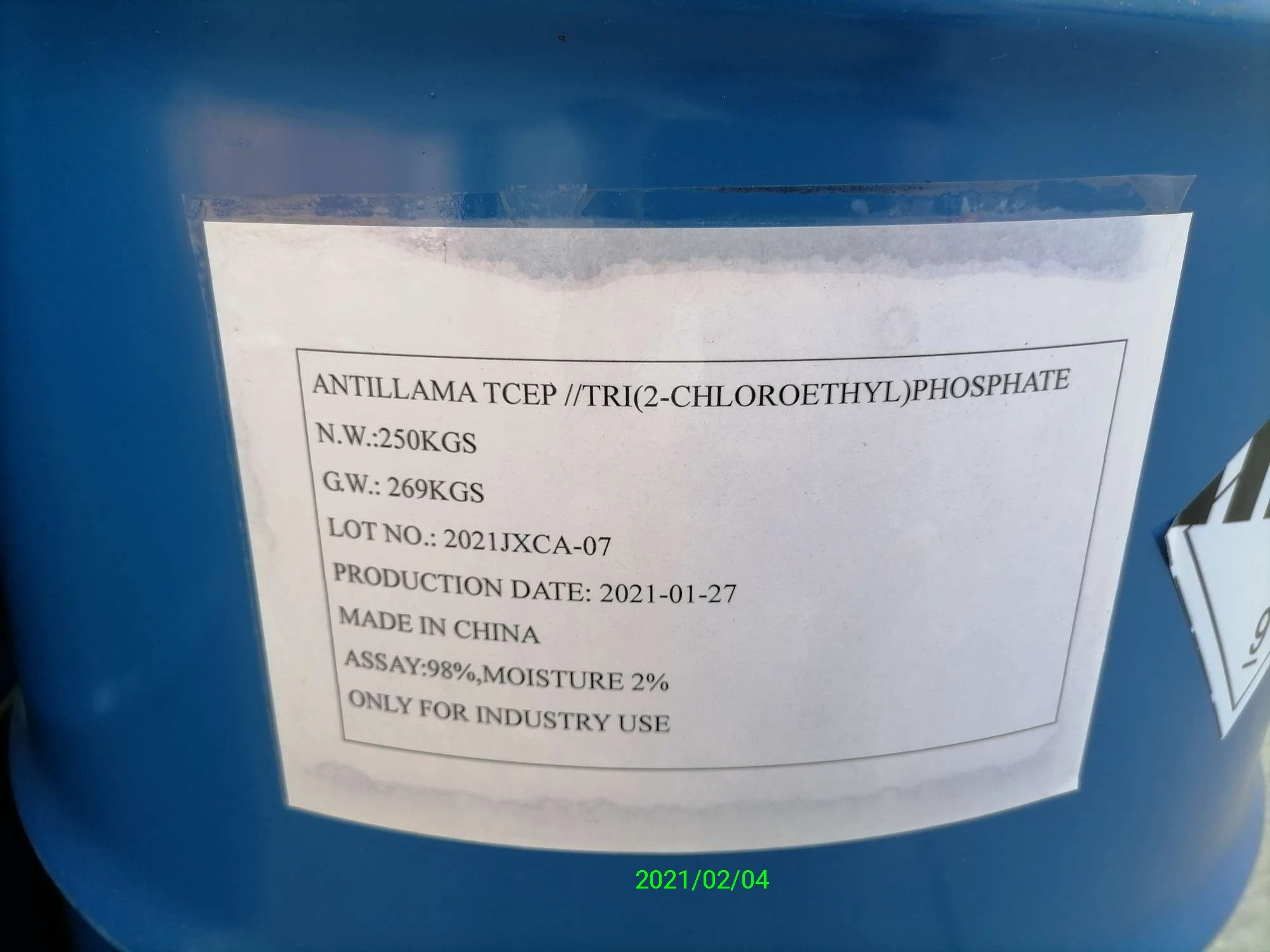 
CAS 115-96-8 Flame Retardant TRI(2-CHLOROETHYL)PHOSPHATE TCEP 