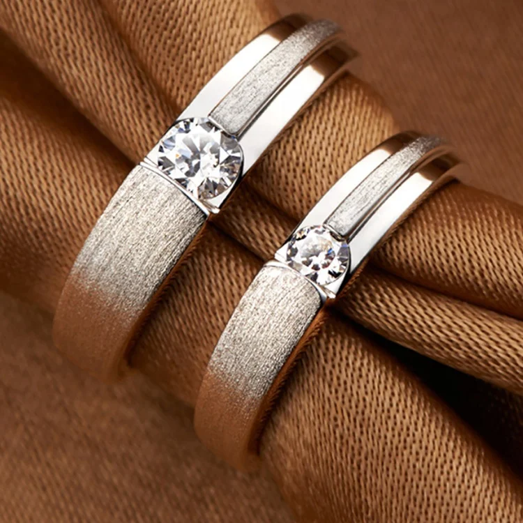 White Gold Italian CZ 925 Sterling Silver Ring For Men