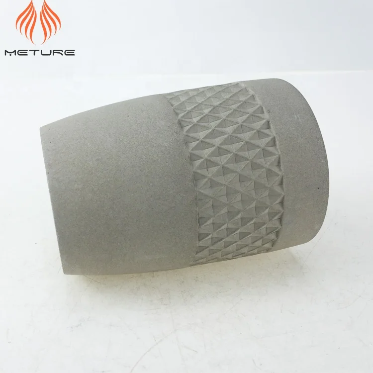 
Bulk Water proof heat resistant cement container candle cup with debossed pattern 