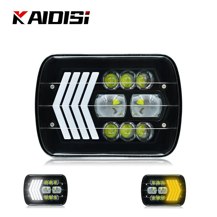 80W 7 inch Square led headlight Hi/Lo Beam 7X6 5X7 Square Off Road Headlights for Jeep