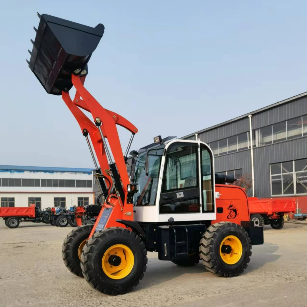 4WD мини-колесный погрузчик с закрытым приводом кабины кондиционера прикрепленные инструменты твердые шины Настраиваемые