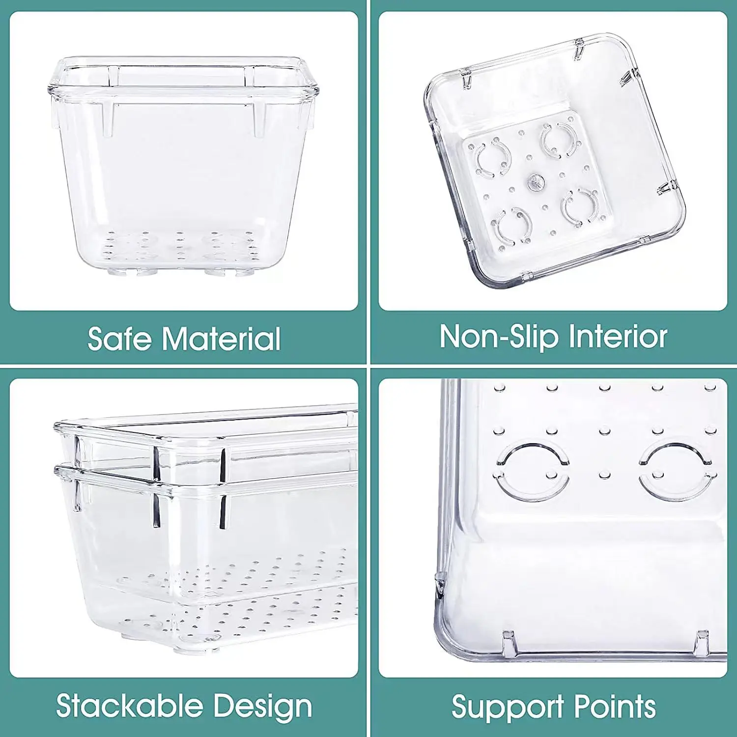 25 PCS Clear Plastic Drawer Organizers Set  4-Size Versatile Bathroom and Vanity Drawer Organizer Trays