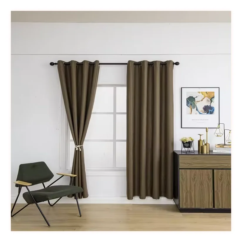 Factory wholesale high quality polyester stripe full blackout jacquard curtain for Living Room
