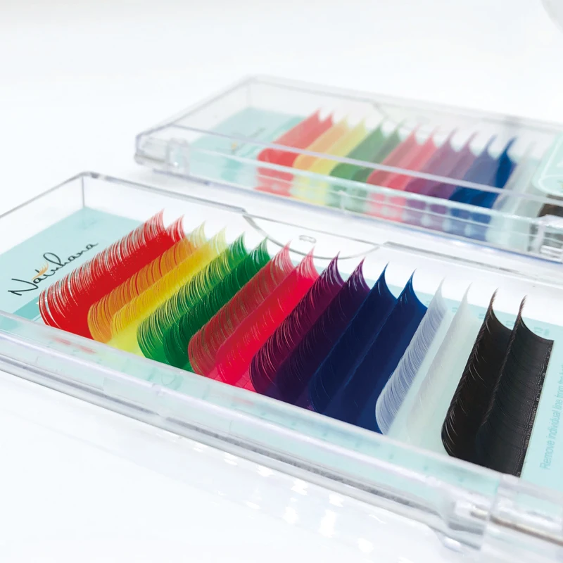 
NATUHANA Wholesale Factory Price Colored Eyelash Extension Private Label and Premium Bulk Korean Silk Eyelash Extension 