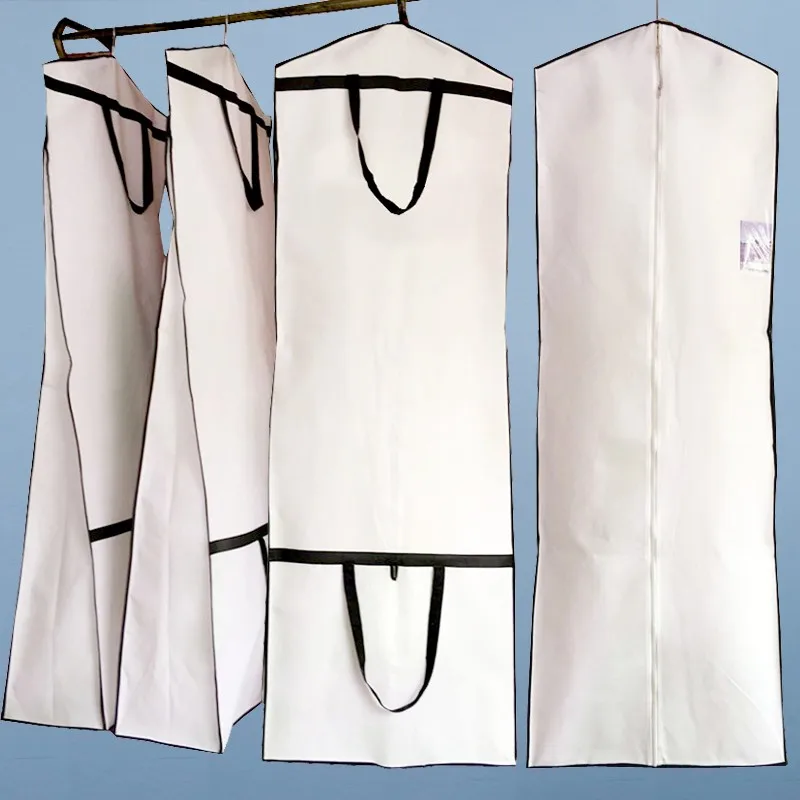 Factory Supply Wholesale Long Customized Non Woven Bridal Gown Garment Bags With Zipper