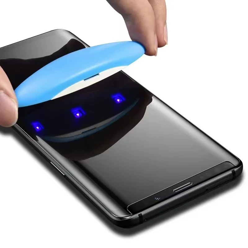 3D Tempered Glass Screen Protector Liquid Nano With Uv Light For Samsung Galaxy Note20 S20 S21 S22 Ultra Note 10 9 S8 S9 Plus
