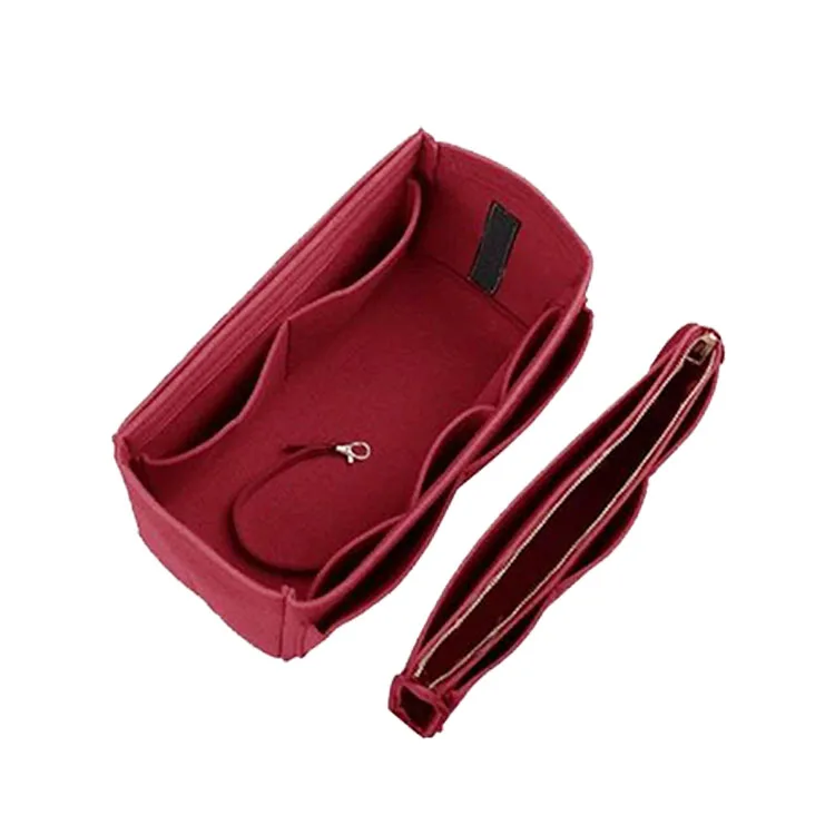 customization felt handbag organizer luxury purse hanging bag insert travel cosmetic bags bag inserter machine