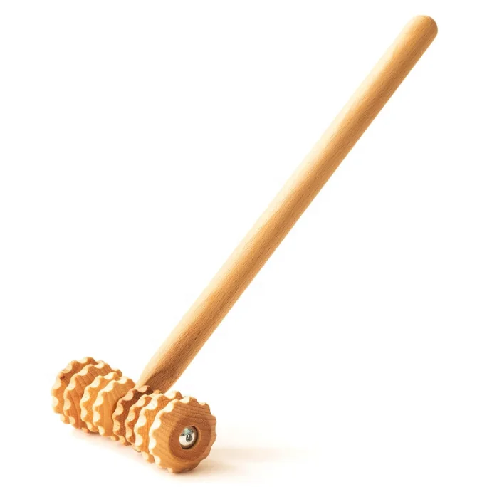 Multi-Functional Body Face Massage Therapy T-Shape Massager with Grooved Rollers for Cellulite Reduction  Eases Muscle Tension