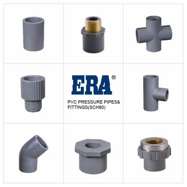 Professional China Plastic Manufacturer ERA supply PVC Pressure Pipe Fitting SCH80 Stop Valve Type I