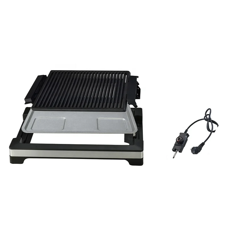1600W/2000W With Detachable non-stick coated plate and Adjustable temperature control probe Electric Grill for home use