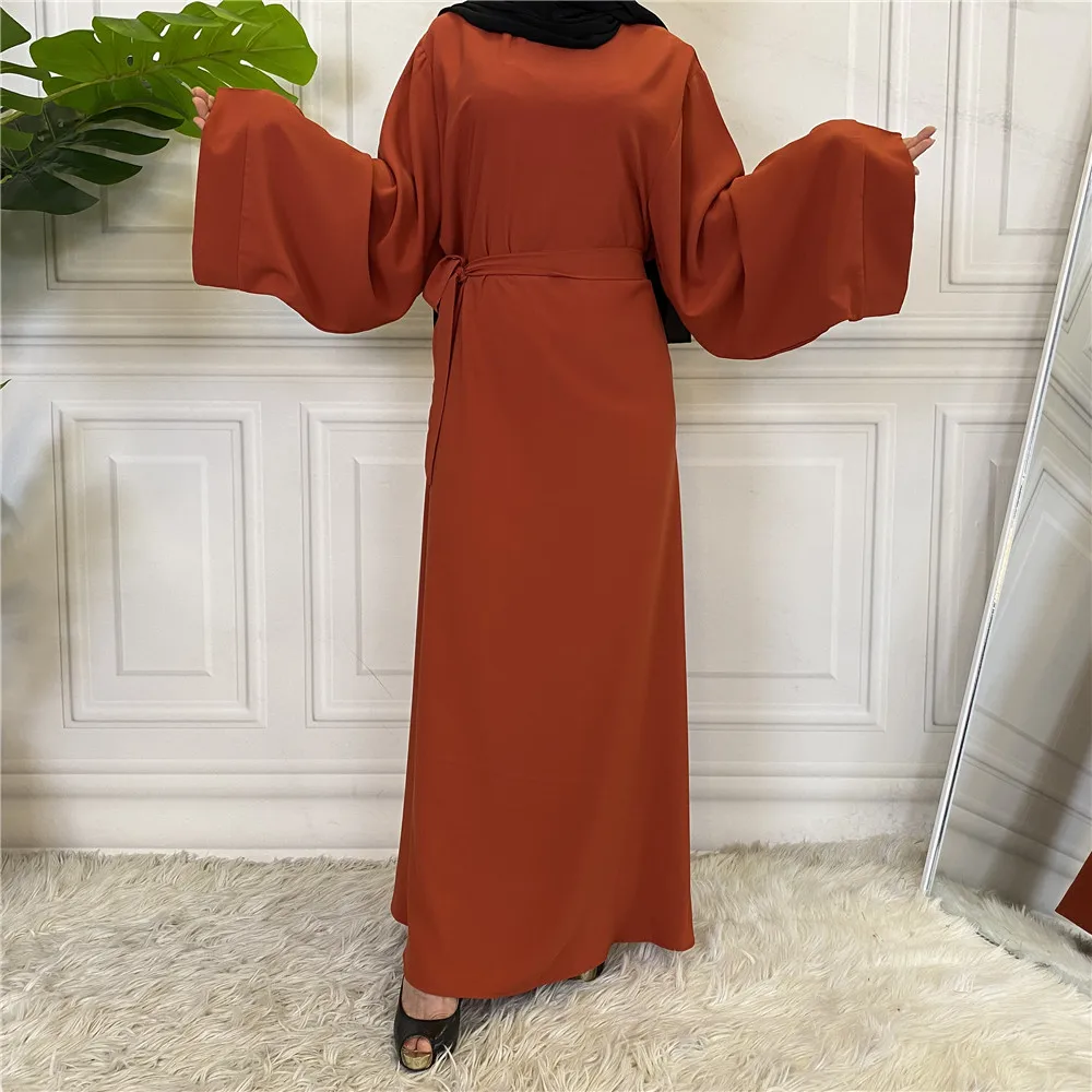 Women winter dress muslim Turkish Solid Color Plus Size Robe Dress muslim prayer dress dubai khimar abaya