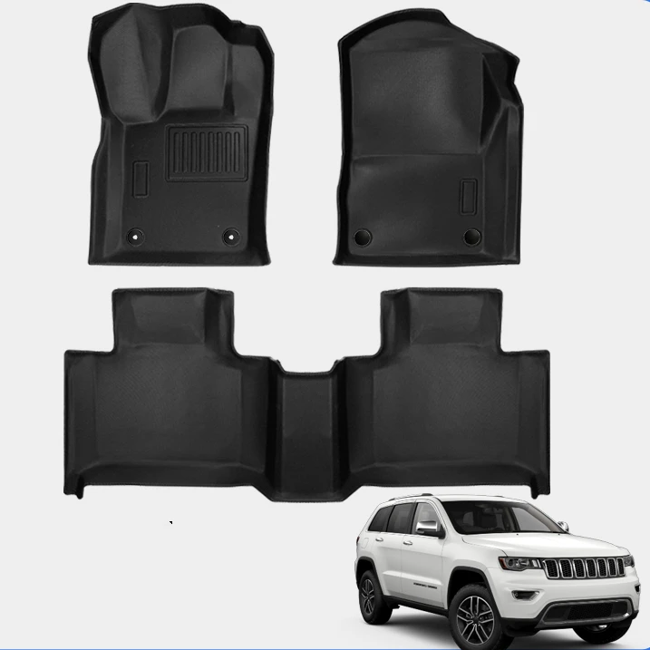Grand Cherokee All-Weather Floor Mats TPE Material Trunk Accessories with Cyberpunk Design Style Compatible with Car Models