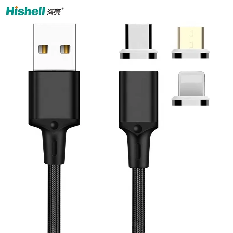 Wholesale On stock 3 in 1 magnetic charging cable micro usb lighting phone
