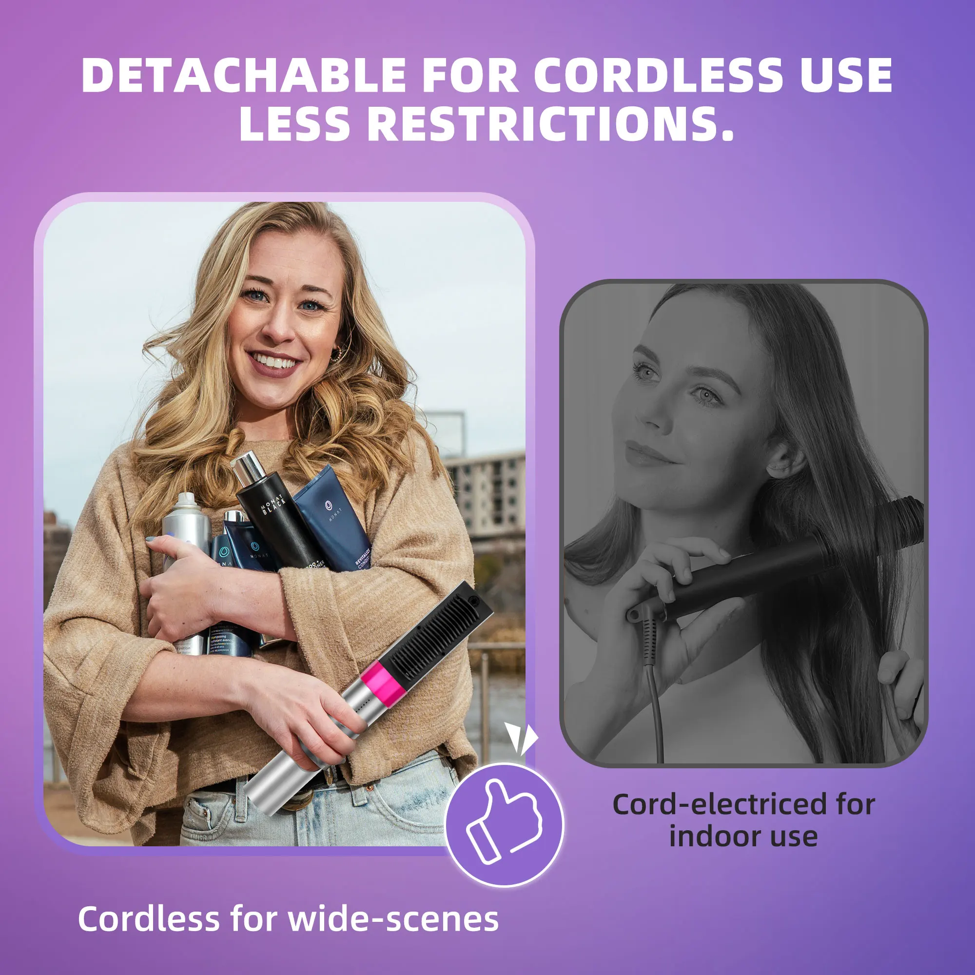 New Launch Wireless K Skin Hair Cares Straightener Comb 2 In 1 Wireless USB Rechargeable Hair Straightener Comb