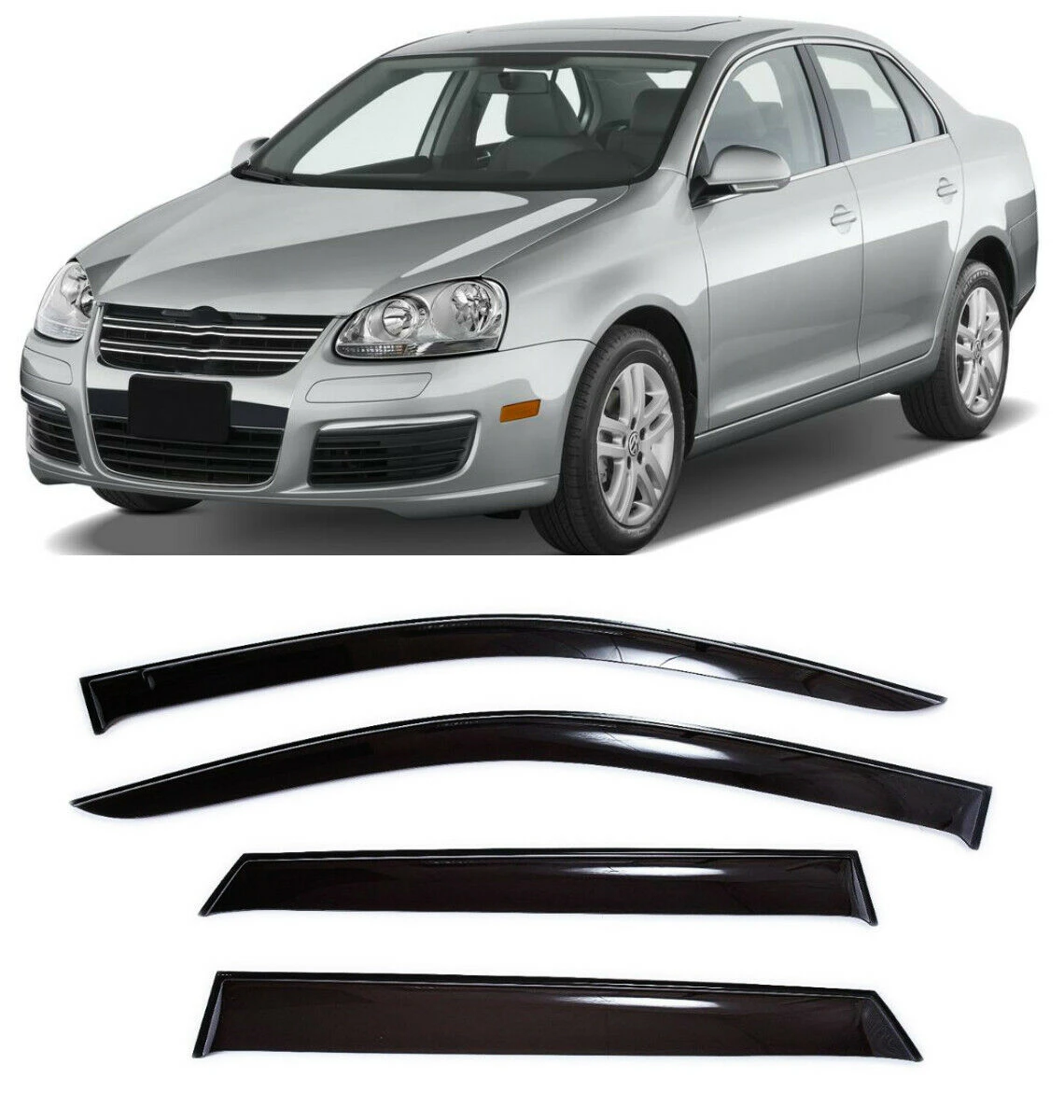 Aibyiar Cheap Price Window Visors For VWs Jetta 5 V Sd 2002-2012 Side Sun Rain Guard Vent Deflectors