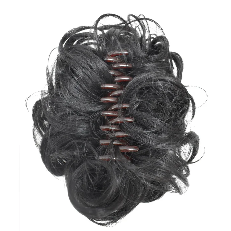 Novelties High Quality Synthetic Messy Fluffy Wavy Hair Extension Clip Jaw Wig Curly Ponytail Updo Chignon Hairpiece