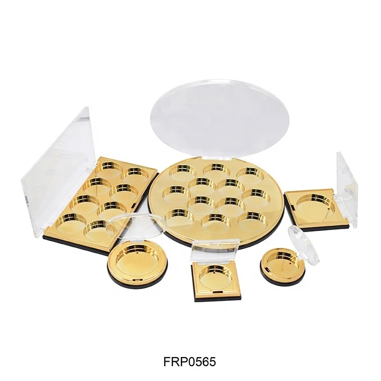 12colors gold glitter eyeshadow palette packaging wholesale customize clear acrylic eyeshadow palette