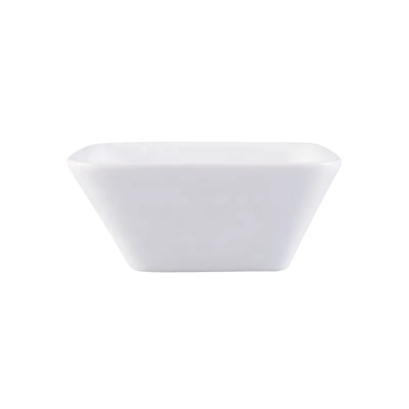 Wholesale white hotel restaurant square ceramic rice soup salad bowl